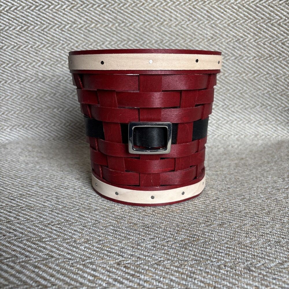 Longaberger SANTA BELLY‎ BABY Basket 2015  Red Black White